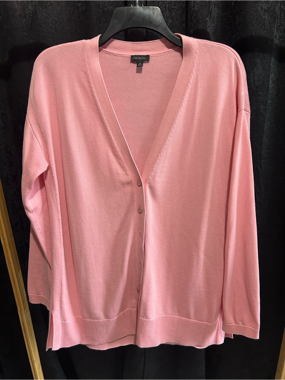 Talbots Pink V-Neck Button Cardigan Sweater